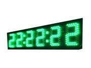Godrelish 5 LED Race Timing Clock Green Color Support Countdown up Function and Real Time Clock Function IR Remote