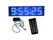 GODRELISH Blue Color 5 LED Race Timing Clock Countdown up LED Digital Clock for Outdoor Semi outdoor Count up to 9 hours 59 minutes 59 seconds IR Remote Contro