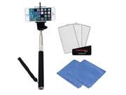 Selfie Stick for iPhone 6 plus 5s 5c 5 Samsung Galaxy S6 S5 S4 S3 Screen Protector Cleaning Cloth