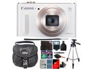 Canon PowerShot SX610 HS 20.2MP Digital Camera White 24GB Top Accessory Bundle