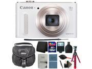 Canon PowerShot SX610 HS 20.2MP Digital Camera White 132GB Top Accessory Bundle
