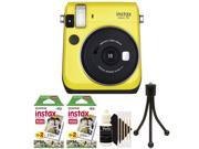 Fujifilm Instax Mini 70 Instant Film Camera with 40 Film Cleaning Kit Yellow