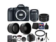 Canon EOS 70D 20.2MP D SLR Camera with 18 55mm 50mm 1.8 Lens Accessories