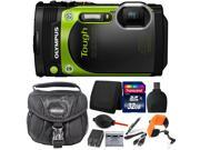 Olympus TG 870 16 Megapixel Waterproof Digital Camera Green 32GB Accessory Kit