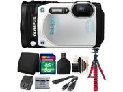 Olympus TG 870 16 Megapixel Waterproof Digital Camera White 8GB Accessory Kit