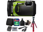 Olympus TG 870 16 Megapixel Waterproof Digital Camera Green 8GB Accessory Kit