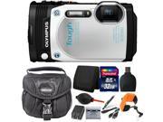 Olympus TG 870 16 Megapixel Waterproof Digital Camera White 32GB Accessory Kit