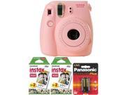 Fujifilm Instax Mini 8 Instant Film Camera Pink + 40 Film and Extra AA Batteries