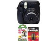 Fujifilm Instax Mini 8 Instant Film Camera Black + 20 Film and Extra AA Batteries