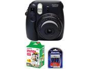 Fujifilm Instax Mini 8 Instant Film Camera Black + 20 Film +  Battery & Charger