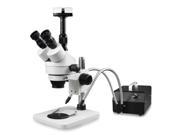Vision Scientific VS 1F Trinocular Zoom Stereo Microscope 10x Widefield Eyepiece 0.7x 4.5x Zoom Range 7x 45x Magnification Halogen Gooseneck Fiber Optic Dua