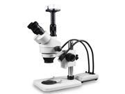 Vision Scientific VS 1F Trinocular Zoom Stereo Microscope 10x Widefield Eyepiece 0.7x 4.5x Zoom Range 7x 45x Magnification Range LED Gooseneck Dual Light w