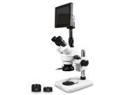 Vision Scientific VS 1F Trinocular Zoom Stereo Microscope 10x Widefield Eyepiece 0.7x 4.5x Zoom 3.5x 90x Magnification 0.5x 2x Aux. Lens LED Light 8 LC