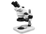 Vision Scientific VS 1F Trinocular Zoom Stereo Microscope 10x Widefield Eyepiece 0.7x 4.5x Zoom Range 7x 45x Magnification Range Pillar Stand Fluorescent R