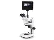 Vision Scientific VS 2FZ LCD Trinocular Zoom Stereo Microscope 0.7x 4.5x Zoom Range 3.5x 90x Magnification 0.5x 2x Aux. Lens LED 8 LCD Touch Screen Tabl