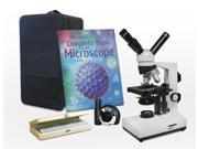 Vision Scientific Dual View Compound Microscope 40x 1000x Magnification LED Microscope Book 50 Prepared Slides Set Carrying Case Free Gift Package 20 Va