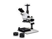 Vision Scientific Trinocular Zoom Stereo Microscope 10x WF 0.5x 2x Aux Lens Pillar Stand w Large Base 144 LED Four Zone Light 10.0MP Digital Eyepiece Ca