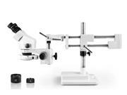 Vision Scientific Binocular Zoom Stereo Microscope 10x WF Eyepiece 0.7x—4.5x Zoom 3.5x—90x Magnification 0.5x 2x Auxiliary Lens Double Arm Boom Stand 56