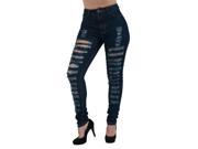 WP2701 – High Waist Supper Stretch Sexy Destroyed Ripped Skinny Jeans in Stone Size 1