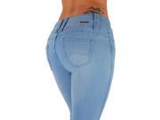 Style B925K– Colombian Design Butt Lift Levanta Cola Skinny Jeans in Light Blue Size 13