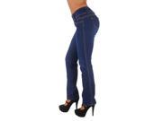 Style B925I1 – Colombian Design Mid Waist Butt Lift Boot Leg Jeans in Dark Blue Size 0
