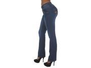 Style B26BT– Colombian Design Butt Lift Mid Waist Boot Leg Jeans in Navy Size 11