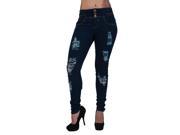 AF8 8F709S– Butt Lifting Destroyed Ripped High Waist Sexy Skinny Jeans in Navy Size 9