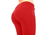 U Turn Style 1119 Butt lifting Levanta Cola Skinny Leg Premium French Terry Fashion Moleton in Red