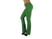 3018 Brazilian Style Butt Lift Levanta Cola Fashion Moleton Boot Leg in Forest Green Size S