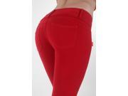 1129CP Brazilian Style Butt Lift Levanta Cola Fashion Moleton Capri S Red