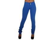 3015 Brazilian Style Butt Lift Levanta Cola Fashion Moleton Skinny Leg in Royal Blue Size L