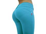 U Turn Style 1119 Butt lifting Levanta Cola Skinny Leg Premium French Terry Fashion Moleton in Turquoise Size M