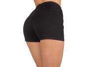 U Turn 3004 Colombian style Sexy Stretch Moleton Butt lift High Waist Shorts XS Black