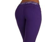 3031 Brazilian Style Butt Lift Levanta Cola Fashion Moleton Skinny Leg in Purple Size L