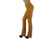 3035 Brazilian Style Butt Lift Levanta Cola Fashion Moleton Boot Leg in Honey Gold Size L