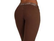 3031 Brazilian Style Butt Lift Levanta Cola Fashion Moleton Skinny Leg in Carafe Brown Size S