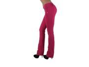 3035 Brazilian Style Butt Lift Levanta Cola Fashion Moleton Boot Leg in Fuchsia Size S