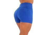 U Turn Jeans Style 3004 Colombian style Super Sexy Stretch Moleton Butt lift Push Up Levanta Cola High Waist Shorts in Royal Blue Size XL