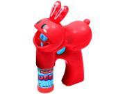 WonderPlay Battery Operated Rabbit Bubble Gun With Light And Music Red