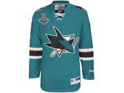 Justin Braun San Jose Sharks 2016 Stanley Cup Patch Reebok Premier Home NHL Jersey