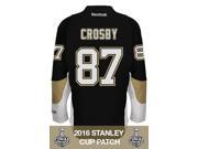 Sidney Crosby Pittsburgh Penguins Stanley Cup Patch Reebok Home NHL Jersey