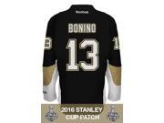 Nick Bonino Pittsburgh Penguins Stanley Cup Patch Reebok Home NHL Jersey