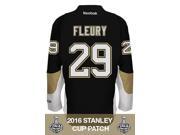 M A Fleury Pittsburgh Penguins Stanley Cup Patch Reebok Home NHL Jersey