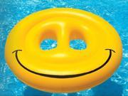 Smiley Face Fun Inflatable Island for Swimming Pool Beach