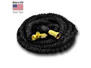 World s Strongest Expandable Garden Hose with MADE IN USA inner tube material FREE Shut Off Valve 25 ft Black