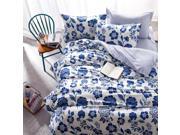 Printed 100% Cotton 4 Pieces Bedding Comfort Set 1 Duvet Cover 1 Fitted Sheet 2 Pillowcases King Size Duvet 90*98.5 inch Sheet 78*91 inch
