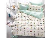 100% Cotton 4 Pieces Bedding Comfort Set 1 Duvet Cover 1 Fitted Sheet 2 Pillowcases King Size Duvet 90*98.5 inch Sheet 78*91 inch Ivory