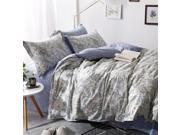 100% Cotton 4 Pieces Bedding Comfort Set 1 Duvet Cover 1 Fitted Sheet 2 Pillowcases King Size Duvet 90*98.5 inch Sheet 78*91 inch