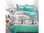 100% Cotton 4 Pieces Bedding Comfort Set 1 Duvet Cover 1 Fitted Sheet 2 Pillowcases King Size Duvet 90*98.5 inch Sheet 78*91 inch