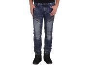Skinny Fit Acid Wash Moto Jeans from Trillnation
